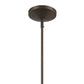 HomeRoots Greta 1-Light Pendant With Gloss White Interior And Etched Glass Shade in Oil Rubbed Bronze Finish