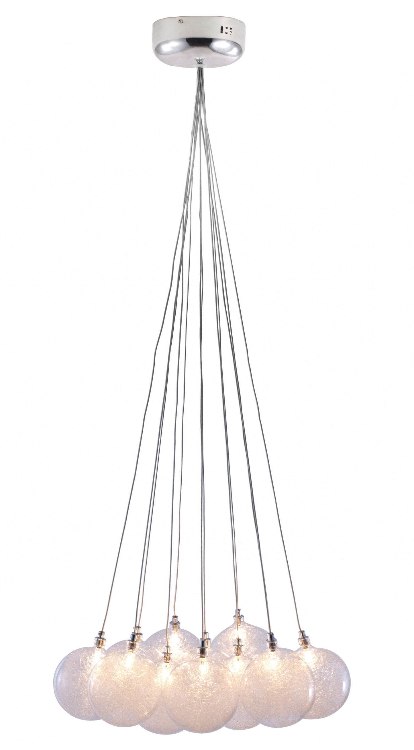 HomeRoots Grouped Frosted Bulbs Ceiling Lamp With Stainless Steel Finish