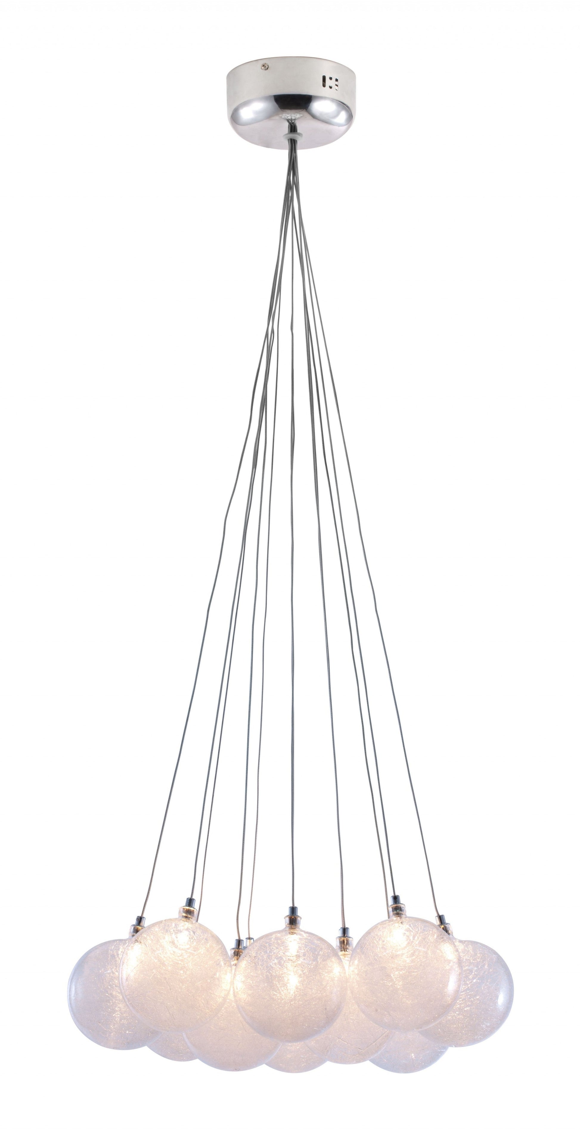 HomeRoots Grouped Frosted Bulbs Ceiling Lamp With Stainless Steel Finish