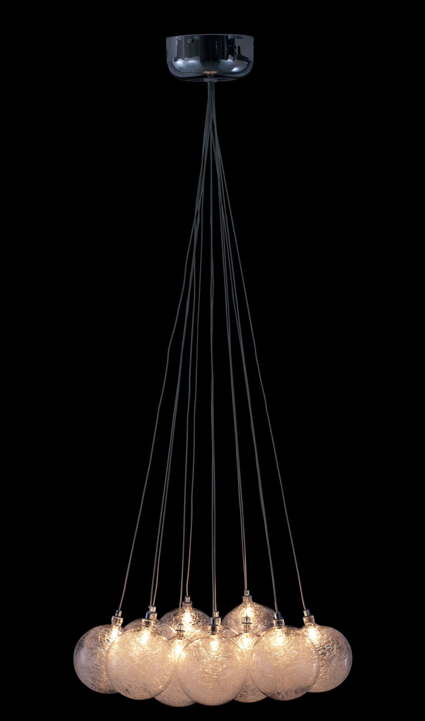 HomeRoots Grouped Frosted Bulbs Ceiling Lamp With Stainless Steel Finish