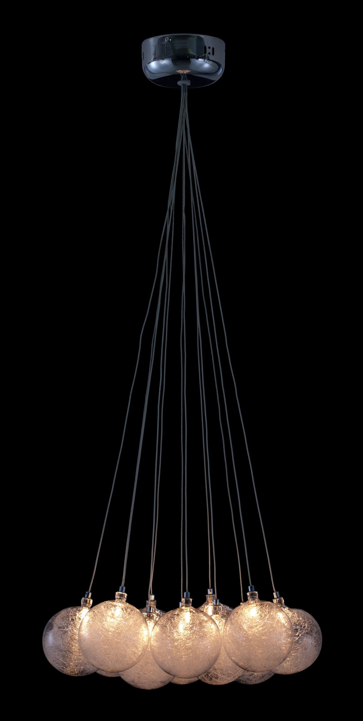 HomeRoots Grouped Frosted Bulbs Ceiling Lamp With Stainless Steel Finish