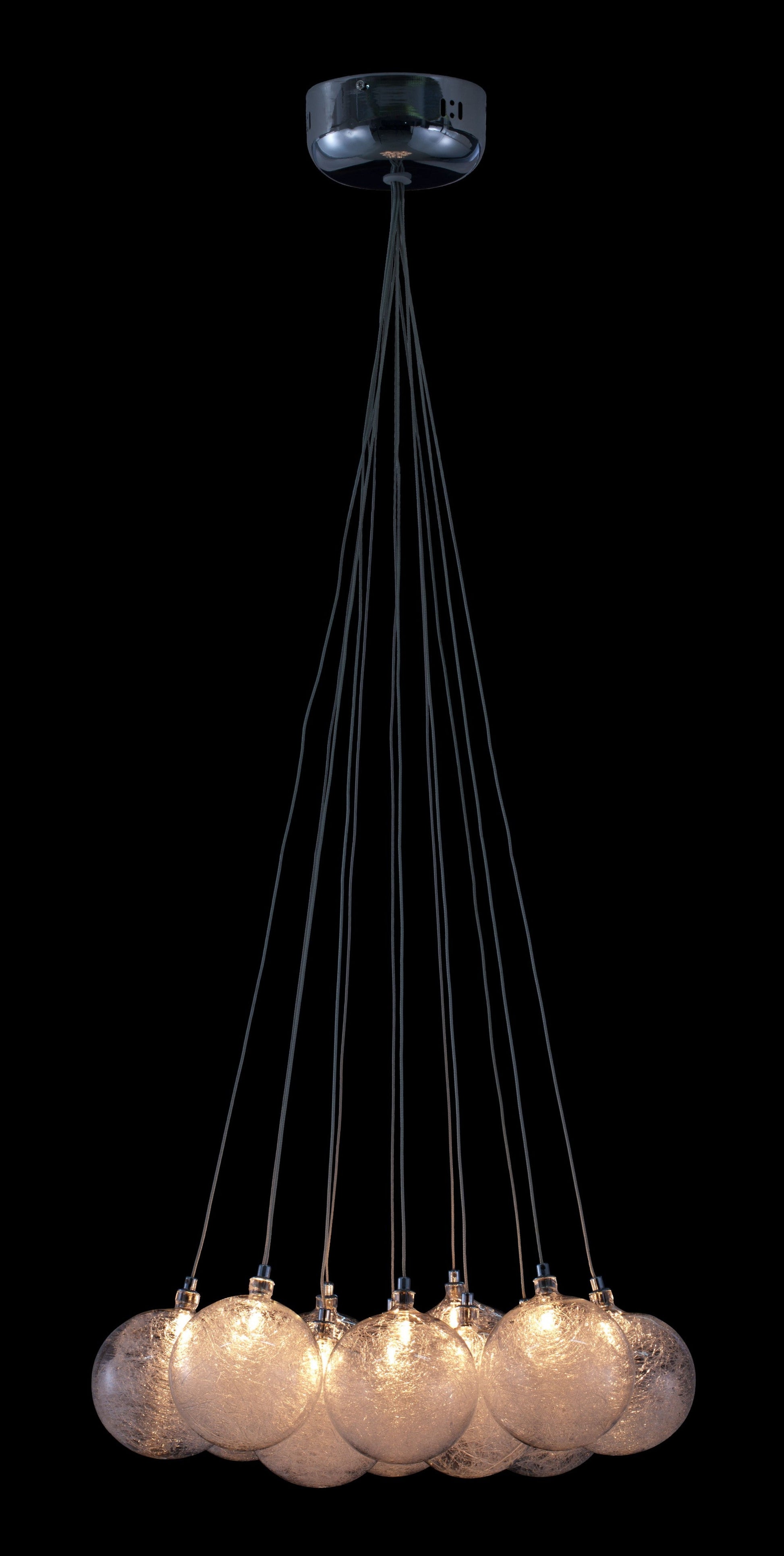 HomeRoots Grouped Frosted Bulbs Ceiling Lamp With Stainless Steel Finish