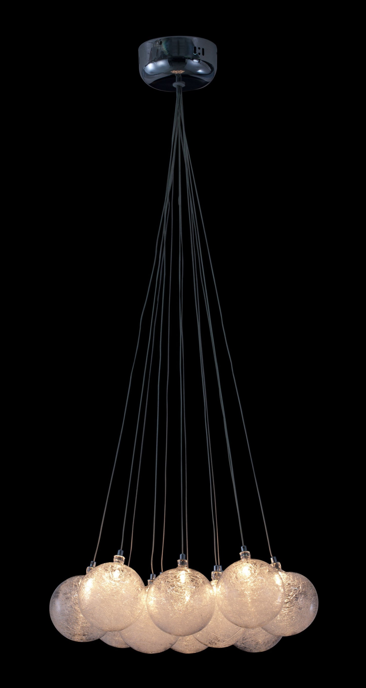 HomeRoots Grouped Frosted Bulbs Ceiling Lamp With Stainless Steel Finish