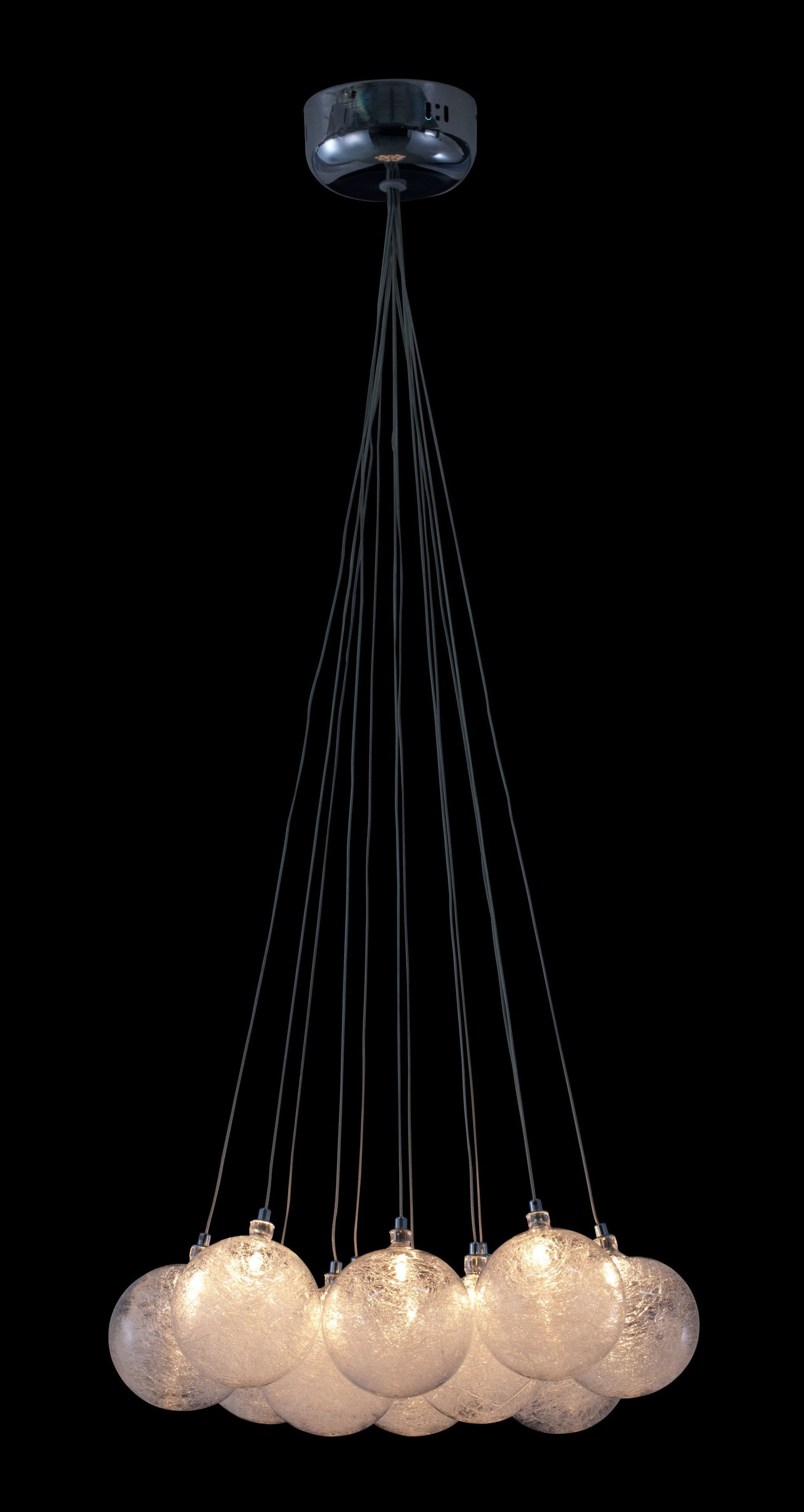 HomeRoots Grouped Frosted Bulbs Ceiling Lamp With Stainless Steel Finish