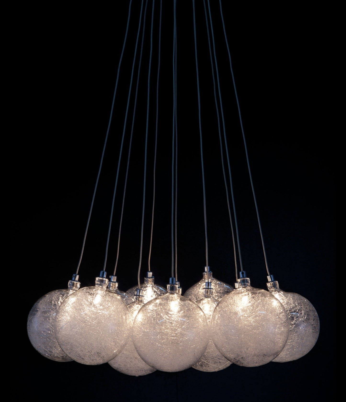 HomeRoots Grouped Frosted Bulbs Ceiling Lamp With Stainless Steel Finish