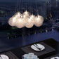 HomeRoots Grouped Frosted Bulbs Ceiling Lamp With Stainless Steel Finish