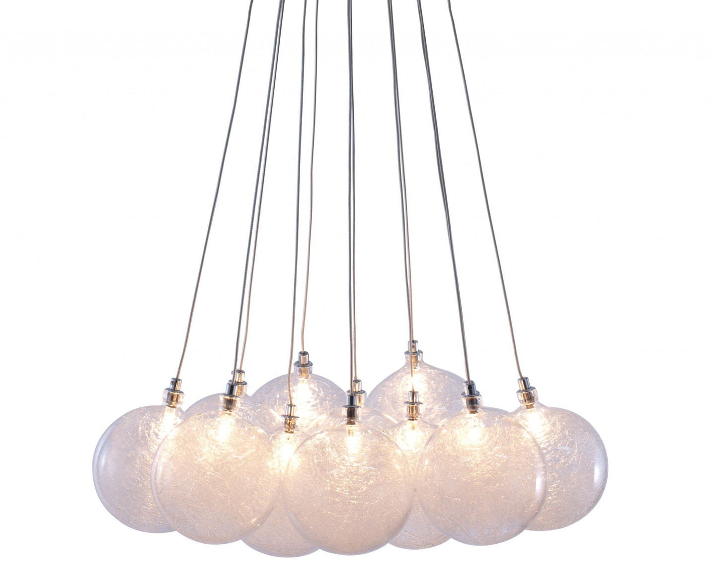 HomeRoots Grouped Frosted Bulbs Ceiling Lamp With Stainless Steel Finish