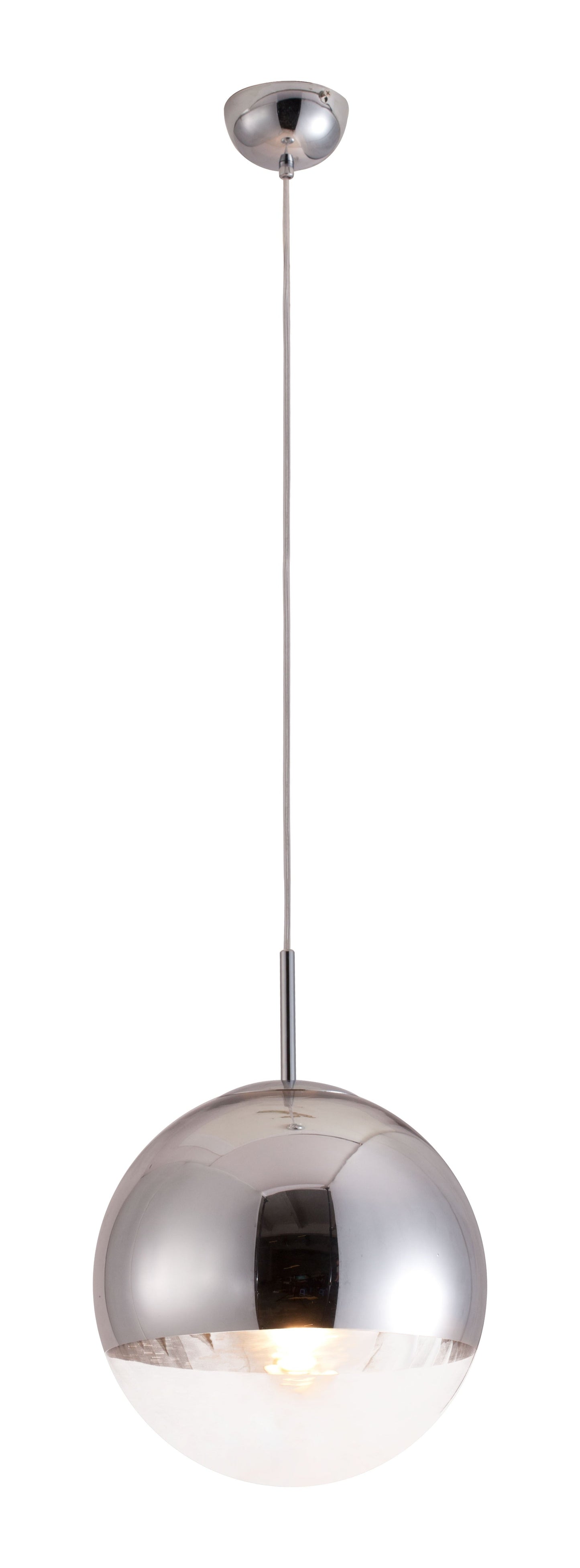 HomeRoots Half and Half Orb Ceiling Lamp in Chrome Finish