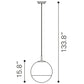 HomeRoots Half and Half Orb Ceiling Lamp in Chrome Finish