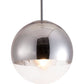 HomeRoots Half and Half Orb Ceiling Lamp in Chrome Finish