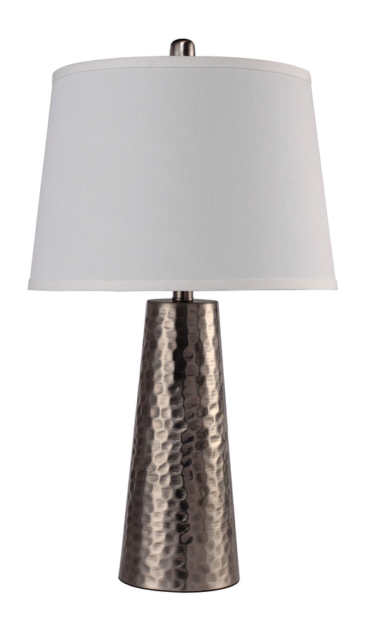 HomeRoots Hammered Table Lamp in Antique Brass Finish