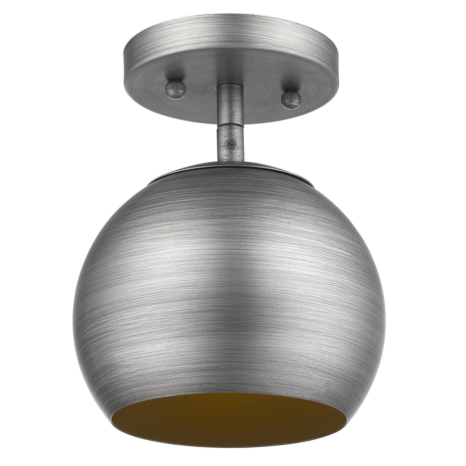 HomeRoots Hanging Dome Light With Light Gray and Gold Finish