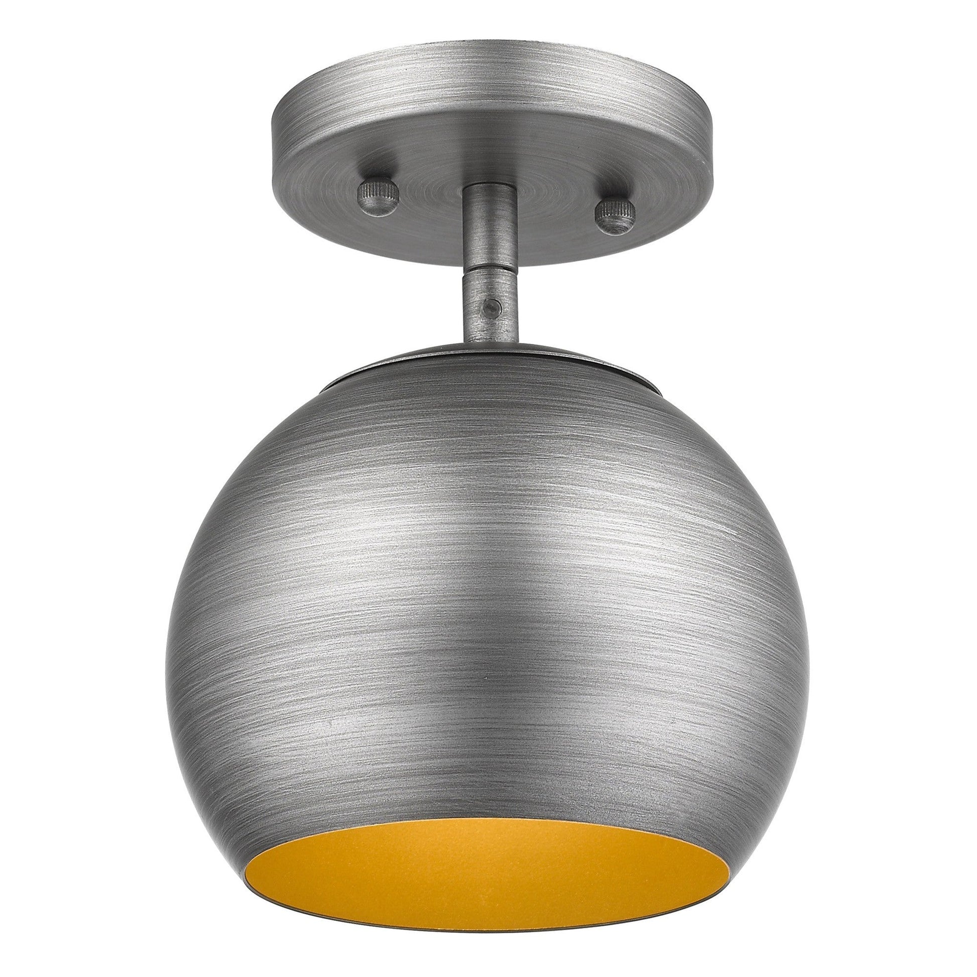 HomeRoots Hanging Dome Light With Light Gray and Gold Finish