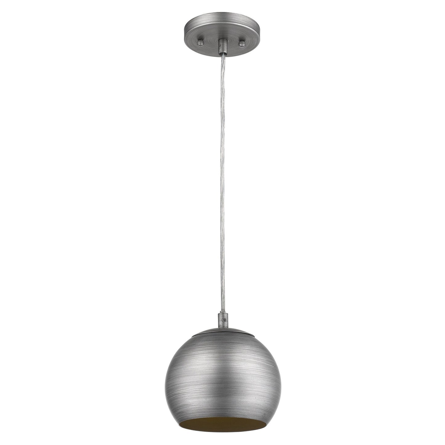 HomeRoots Hanging Dome Light With Light Gray and Gold Finish