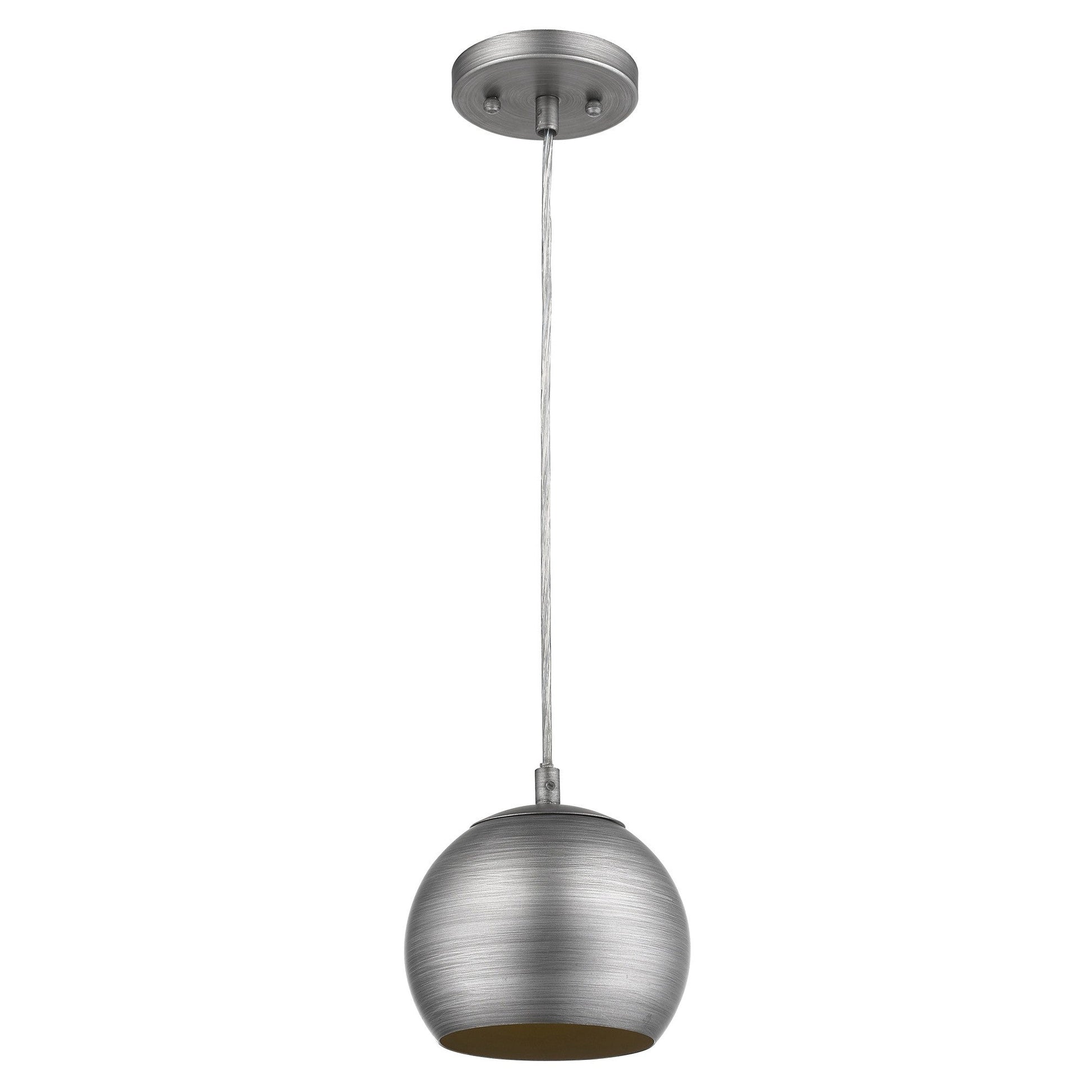 HomeRoots Hanging Dome Light With Light Gray and Gold Finish