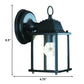 HomeRoots Hanging Glass Lantern Wall Light With Matte Black Finish