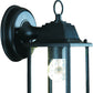 HomeRoots Hanging Glass Lantern Wall Light With Matte Black Finish