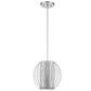 HomeRoots Hanging Globe Light With Acrylic and Steel Shade