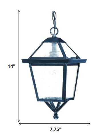 HomeRoots Hanging Lantern Light in Matte Black Finish