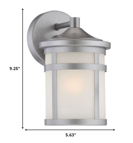 HomeRoots Hanging Lantern Shape Wall Light With Brushed Silver Finish