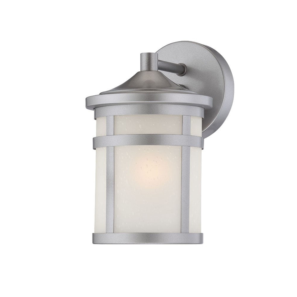 HomeRoots Hanging Lantern Shape Wall Light With Brushed Silver Finish