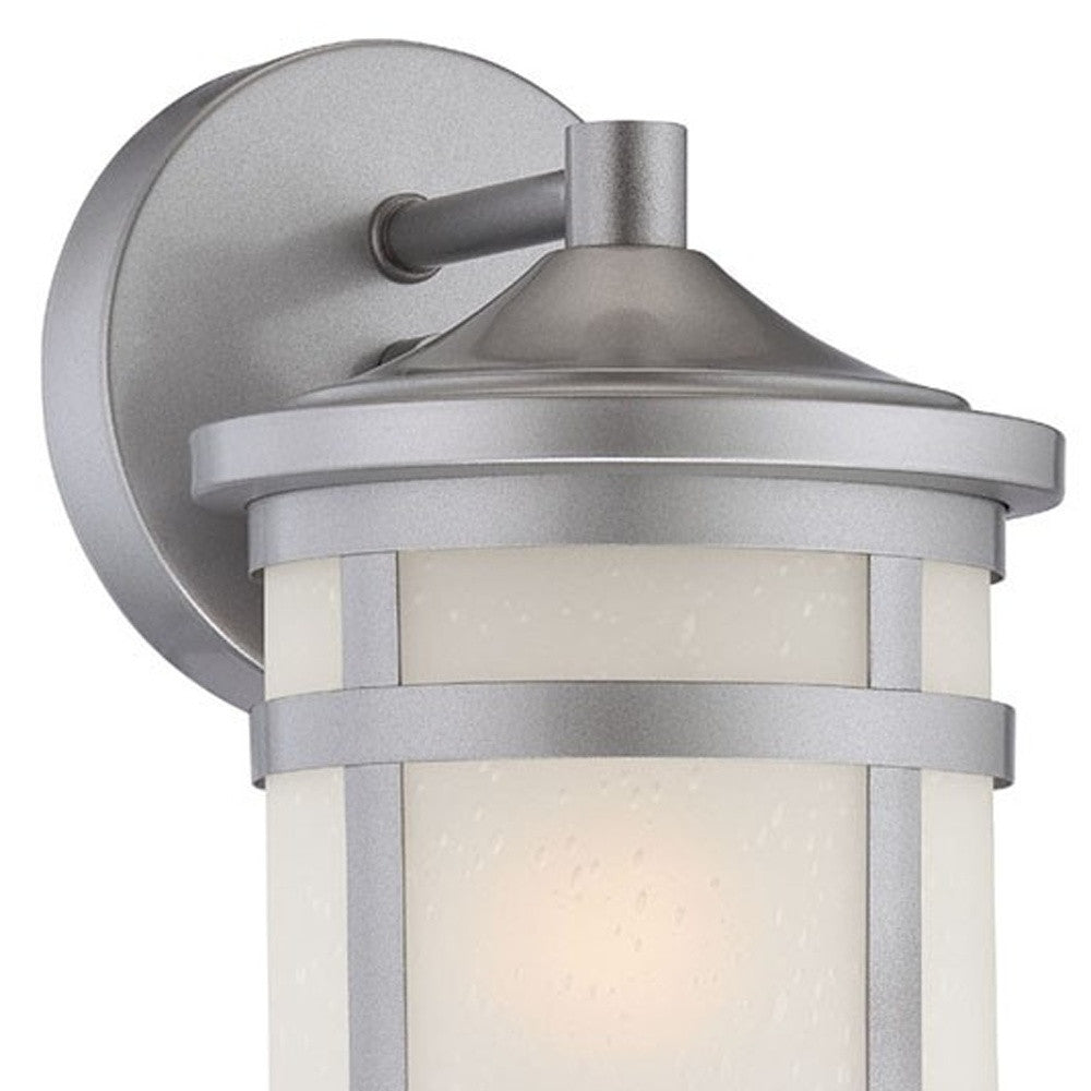 HomeRoots Hanging Lantern Shape Wall Light With Brushed Silver Finish