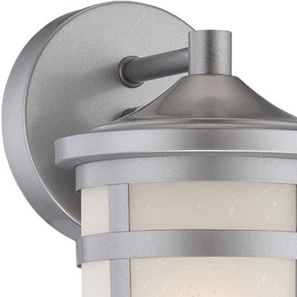 HomeRoots Hanging Lantern Shape Wall Light With Brushed Silver Finish