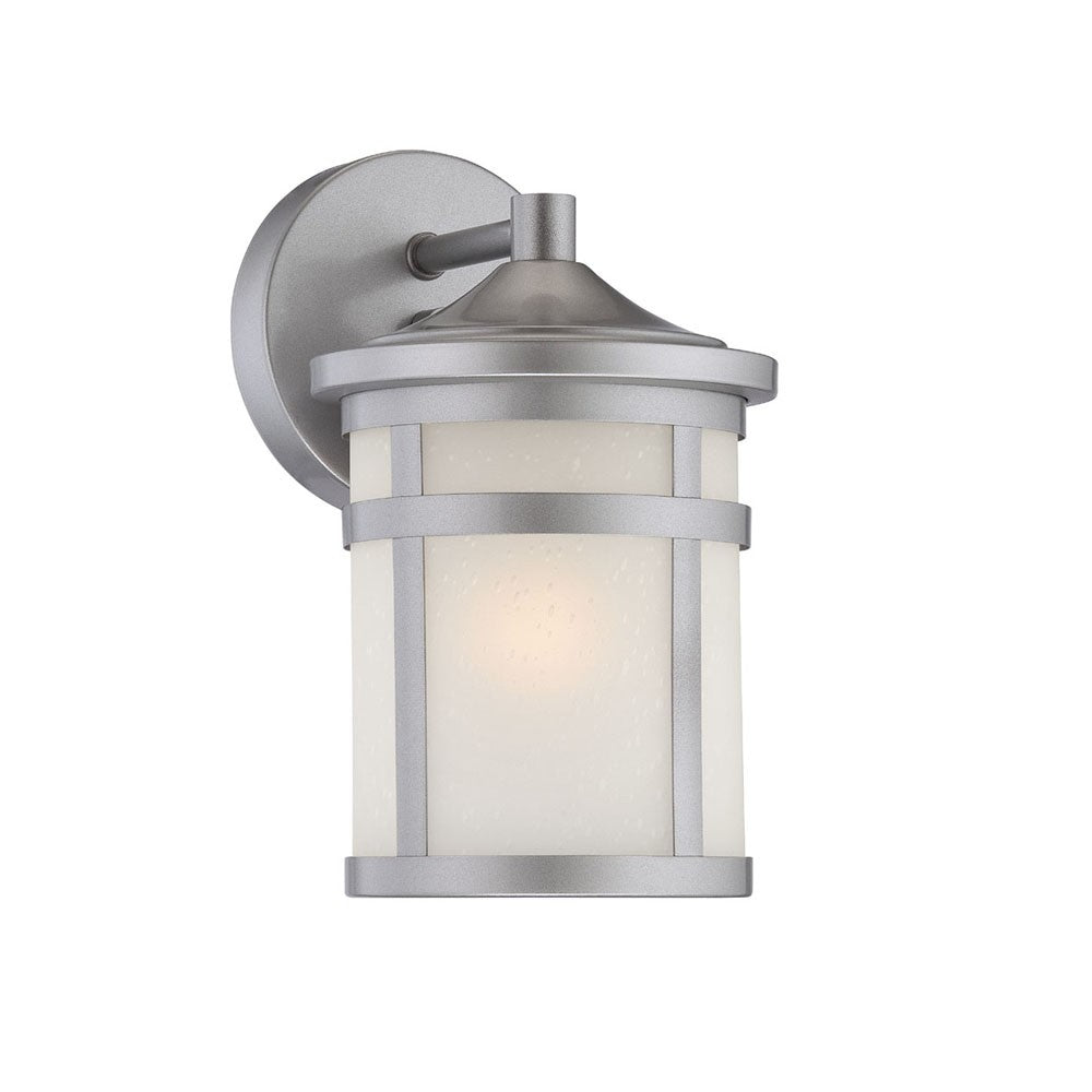HomeRoots Hanging Lantern Shape Wall Light With Brushed Silver Finish