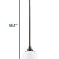 HomeRoots Hanging Light With Frosted Glass Shade in Bronze Finish