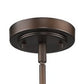 HomeRoots Hanging Light With Frosted Glass Shade in Bronze Finish