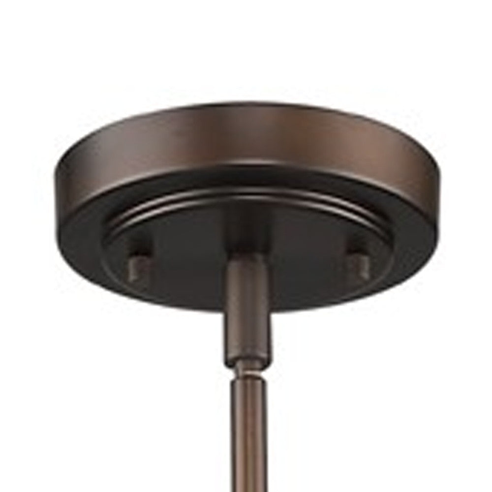 HomeRoots Hanging Light With Frosted Glass Shade in Bronze Finish