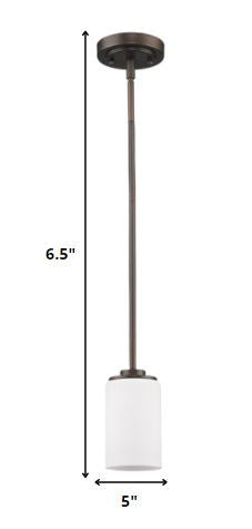 HomeRoots Hanging Light With Frosted Glass and Bronze Finish