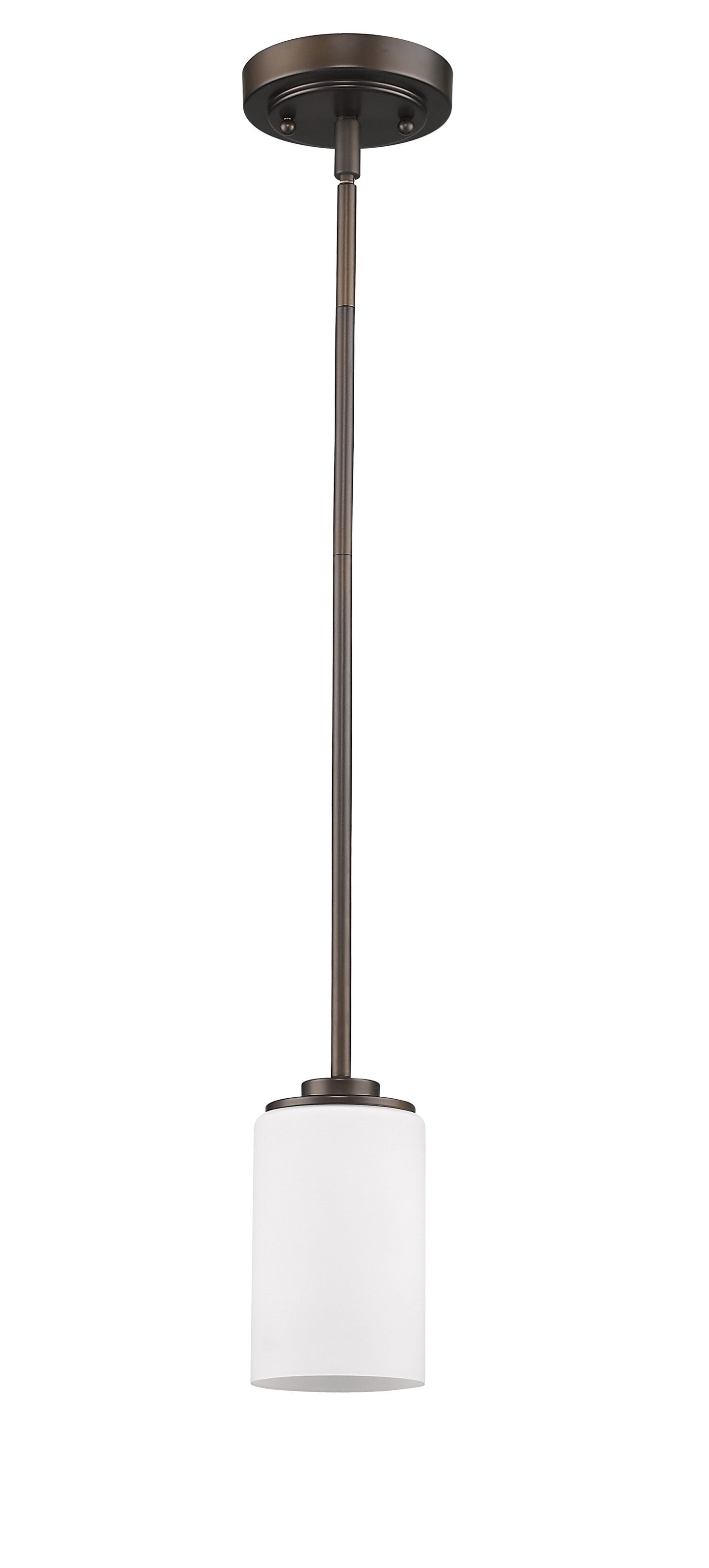 HomeRoots Hanging Light With Frosted Glass and Bronze Finish