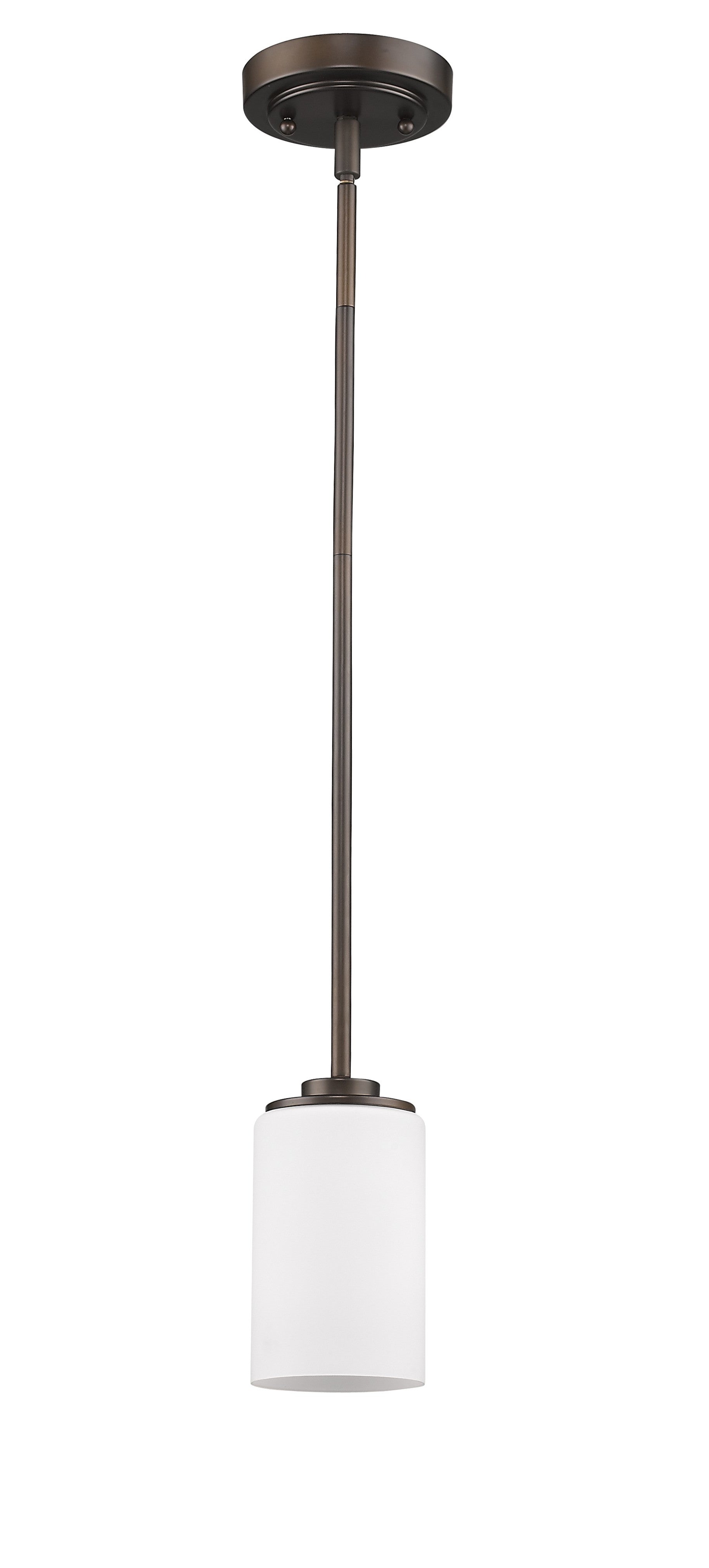 HomeRoots Hanging Light With Frosted Glass and Bronze Finish