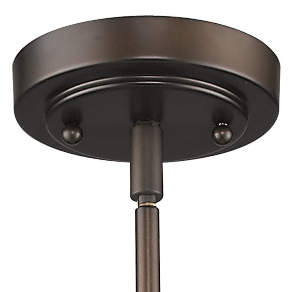 HomeRoots Hanging Light With Frosted Glass and Bronze Finish