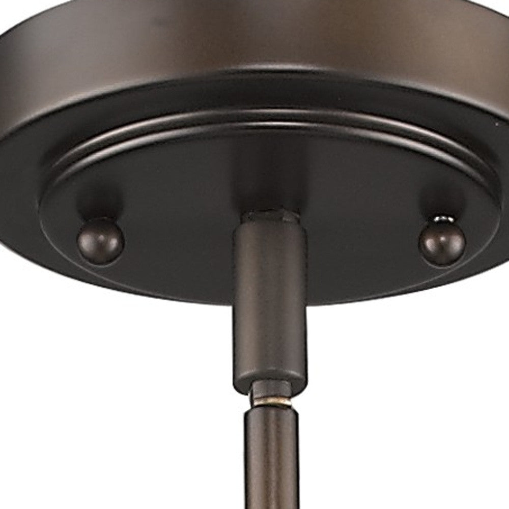 HomeRoots Hanging Light With Frosted Glass and Bronze Finish