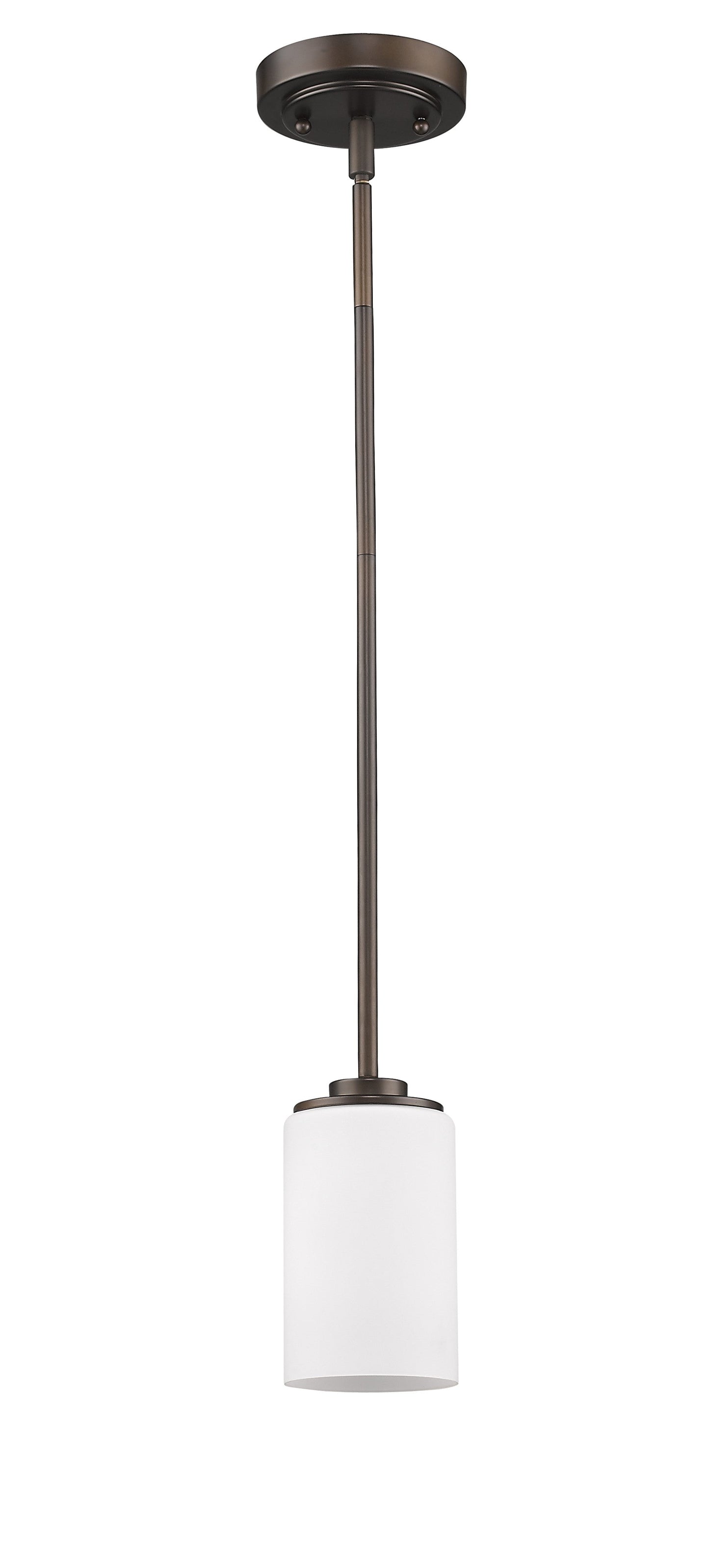HomeRoots Hanging Light With Frosted Glass and Bronze Finish