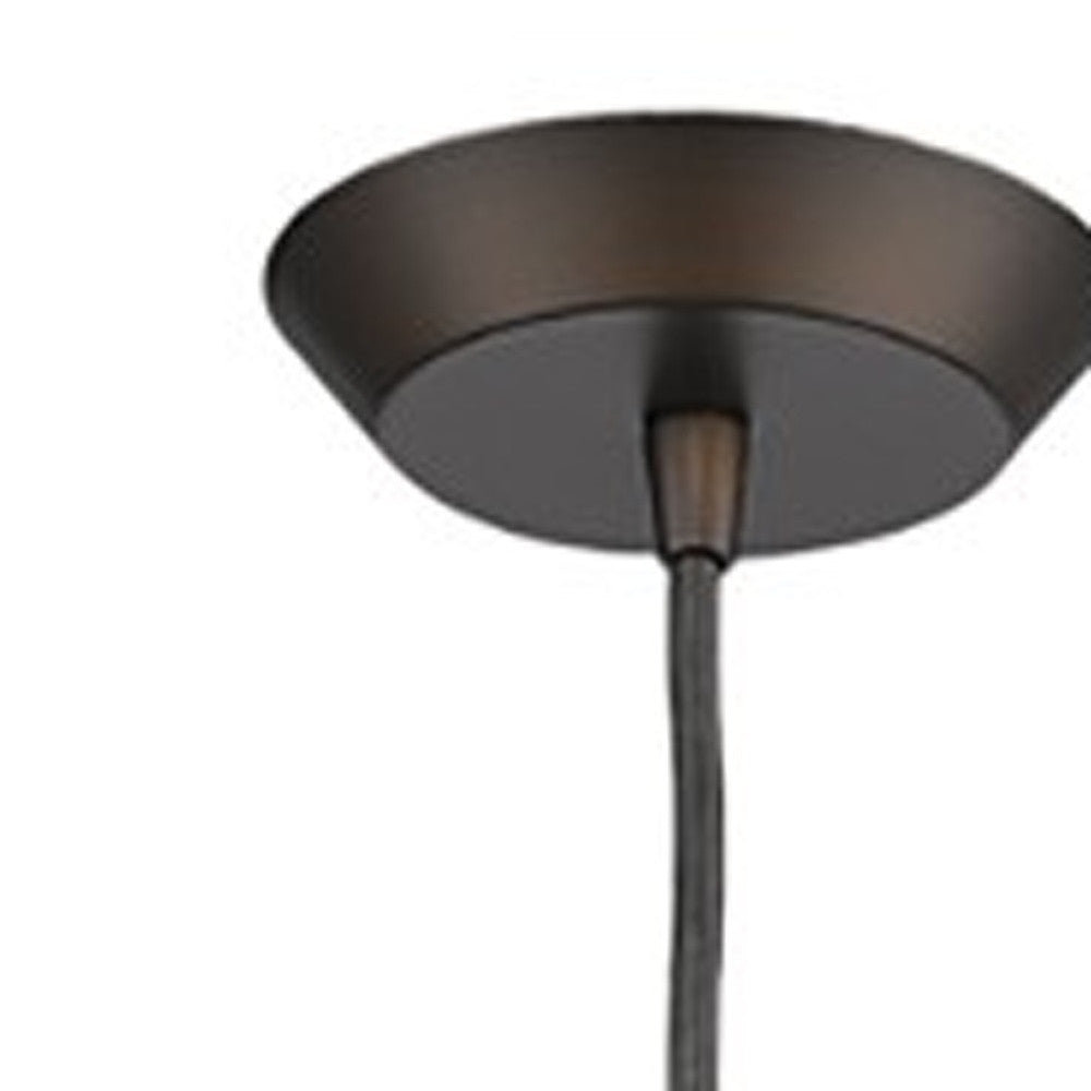 HomeRoots Hanging Light With Glass Studs in Bronze Finish