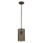 HomeRoots Hanging Light With Mesh Shade in Bronze Metal Finish