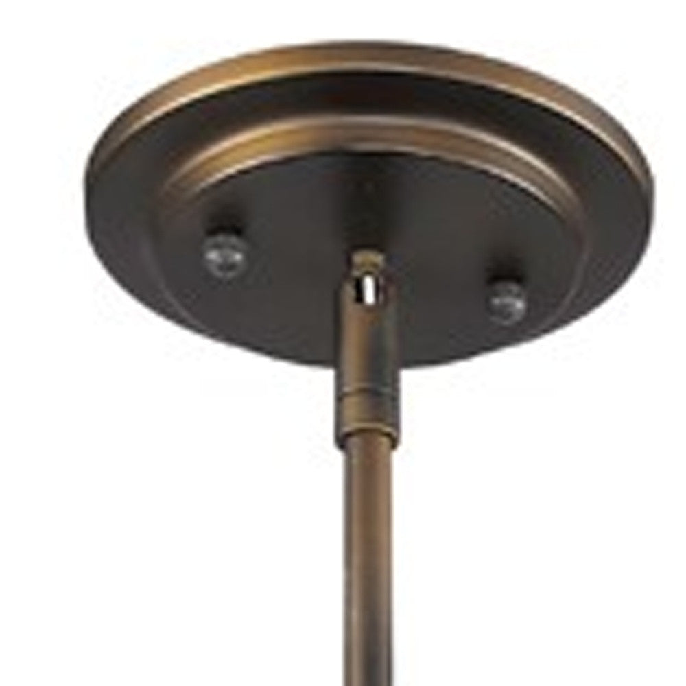 HomeRoots Hanging Light With Mesh Shade in Bronze Metal Finish