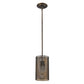 HomeRoots Hanging Light With Mesh Shade in Bronze Metal Finish
