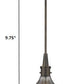 HomeRoots Hanging Light With Pebbled Glass Shade and Antique Bronze Finish