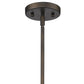 HomeRoots Hanging Light With Pebbled Glass Shade and Antique Bronze Finish