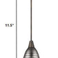 HomeRoots Hanging Light With Ribbed Pebbled Glass Shade in Bronze Finish