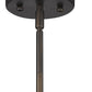 HomeRoots Hanging Light With Ribbed Pebbled Glass Shade in Bronze Finish