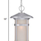 HomeRoots Hanging Light With Round White Glass in Brushed Silver Finish