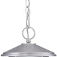 HomeRoots Hanging Light With Round White Glass in Brushed Silver Finish