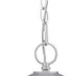 HomeRoots Hanging Light With Round White Glass in Brushed Silver Finish