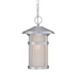 HomeRoots Hanging Light With Round White Glass in Brushed Silver Finish
