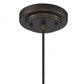 HomeRoots Hanging Light With Textured Glass Shade in Antique Bronze Finish